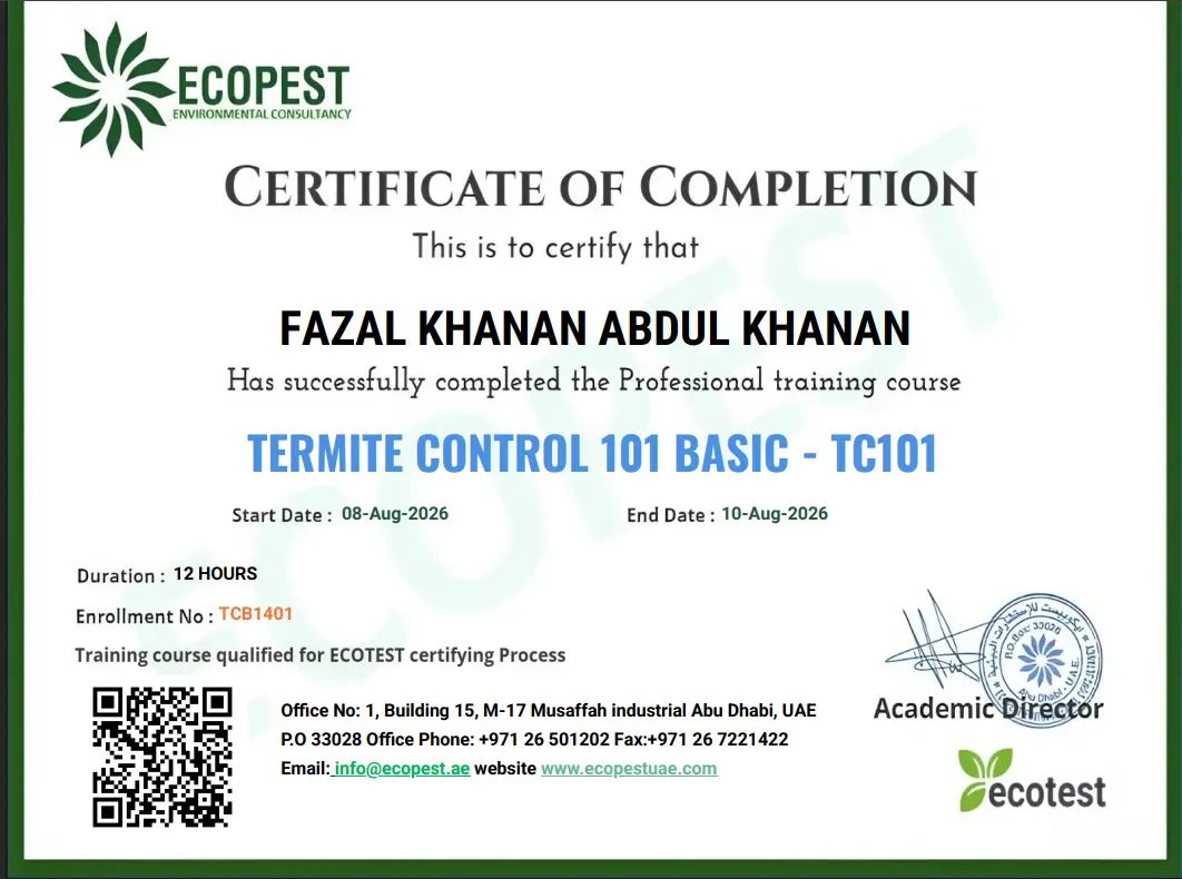 Fazal Khanan certificate