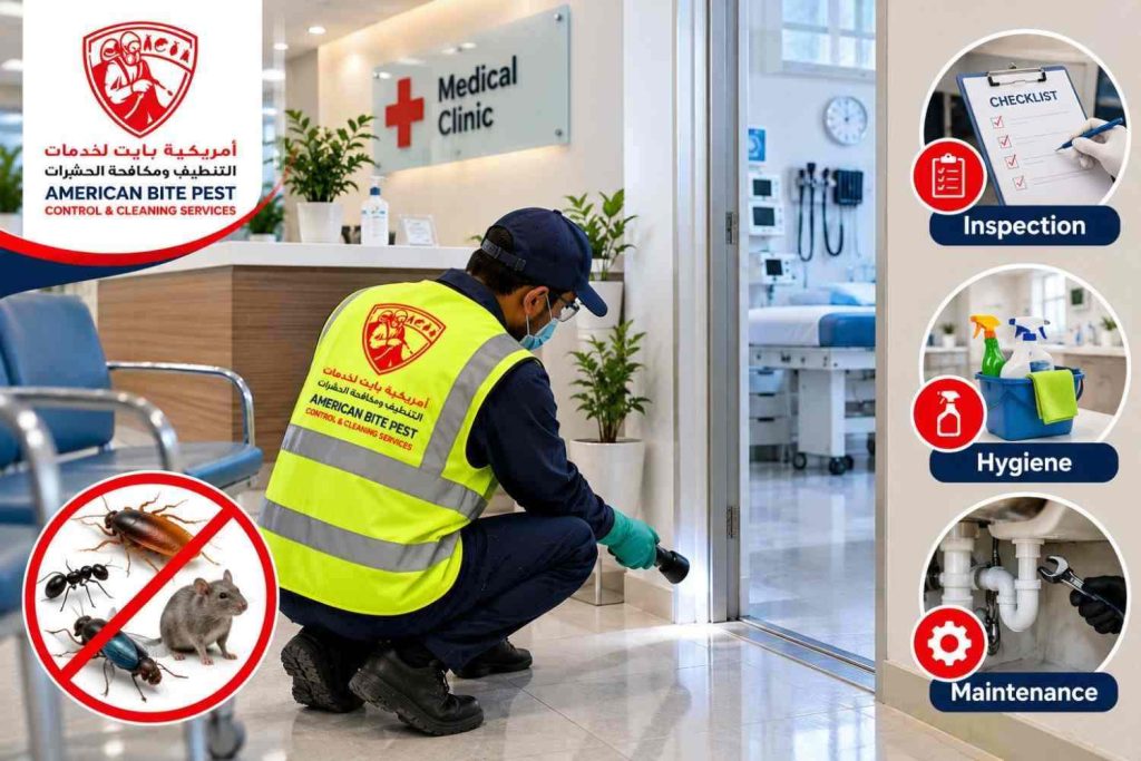 Medical clinic pest prevention through inspection hygiene and building maintenance
