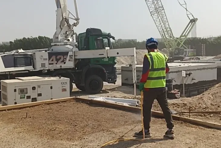 Building site in Abu Dhabi being prepared for pre construction termite treatment